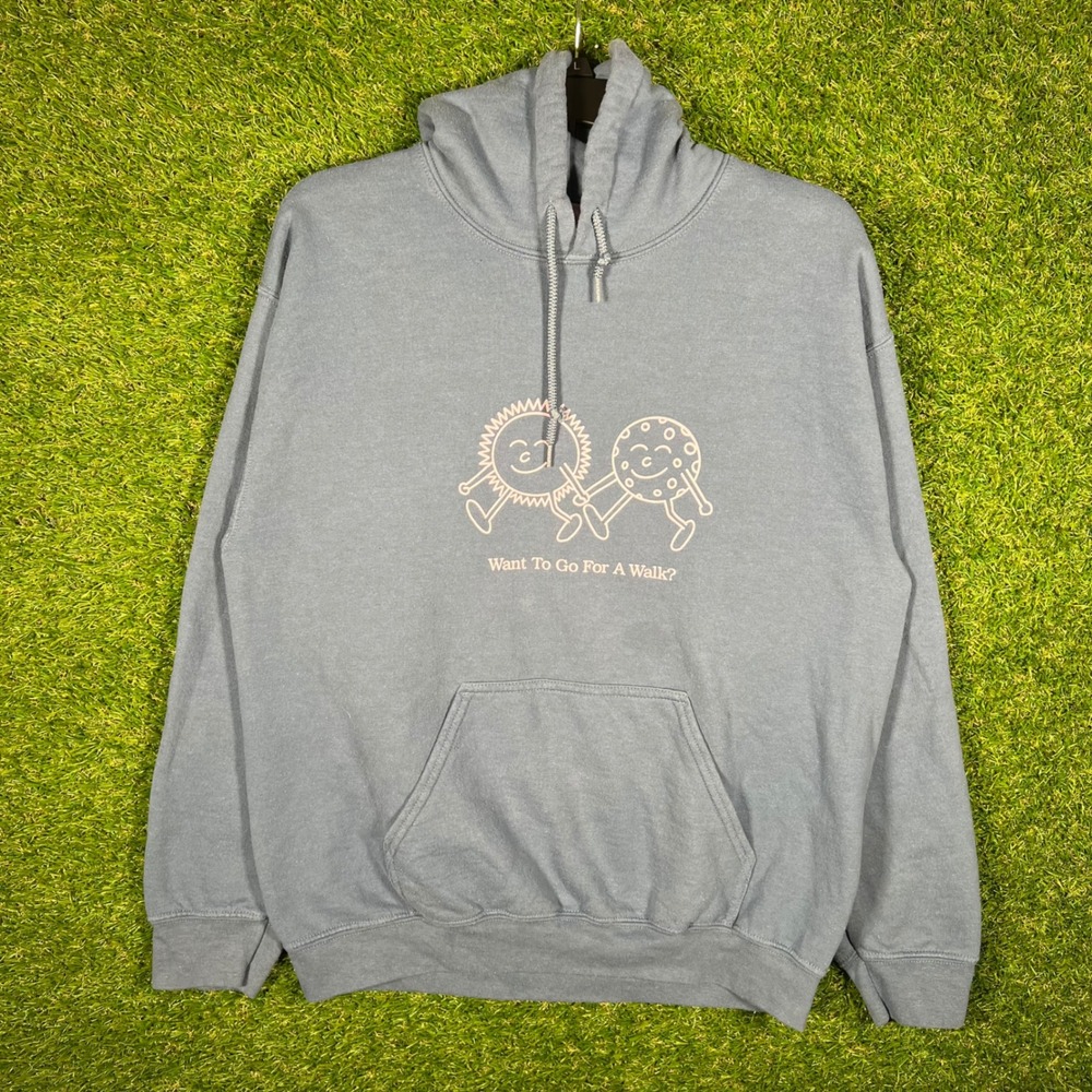 Lonely Ghost Different Ways To Say I Love You Hoodie‎ Blue Graphic Sweatshirt M